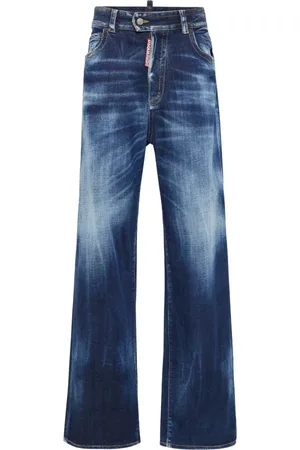 Dsquared2 Jeans, Dame, Blå, S, Bomuld, Blå Wide Leg Jeans til Kvinder
