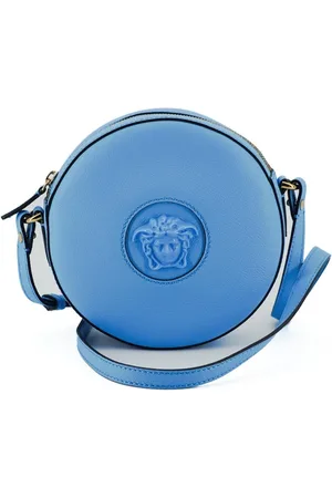 VERSACE Taske, Dame, Blå, ONE SIZE, Uld, Medusa Circle Crossbody Taske