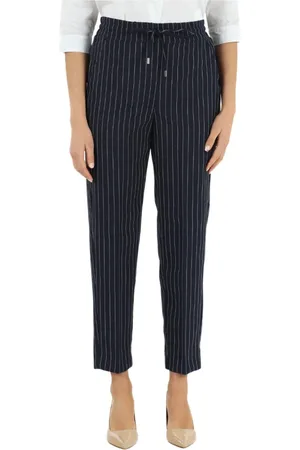 MARELLA Bukser, Dame, Blå, XL, Polyester, Stribede Bukser Jerry Natblå