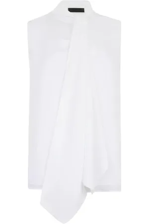 Liu Jo Top, Dame, Hvid, XS, Polyester, Georgette Top med Tørklæde Krave