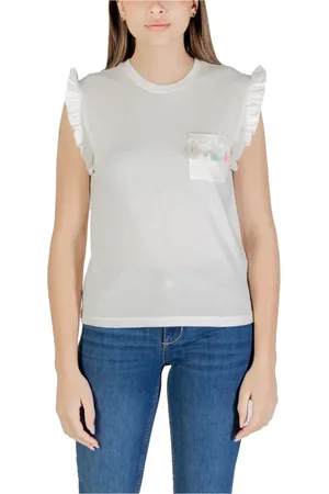 ONLY Top, Dame, Hvid, L, Bomuld, Hvid Bomuld Tank-Top med Lomme