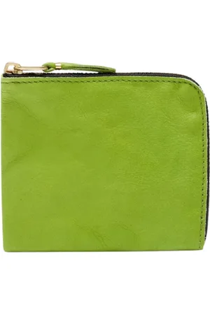 Comme des Garçons Tilbehør, Herre, Grøn, ONE SIZE, Læder, Grøn Vasket Læder Mini Wallet