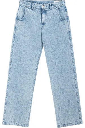 mfpen Jeans, Herre, Blå, XL, Denim, Afslappet lige pasform distressed denim jeans