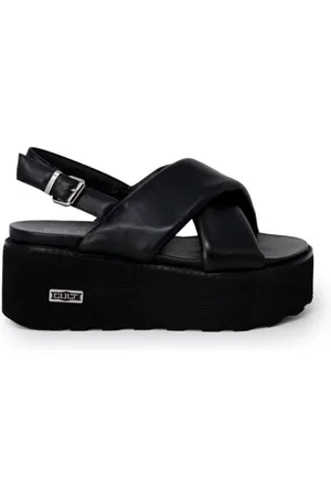 Cult Sko, Dame, Sort, 40 EU, Læder, Sort Platform Sandal Elegant Stil