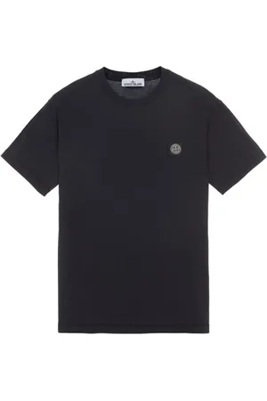 Stone Island Top, Herre, Sort, L, Bomuld, Blå kortærmet T-shirt