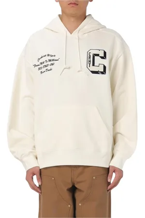 Carhartt Sweathshirts & Hoodies, Herre, Hvid, S, Bomuld, Hvid afslappet pasform hættetrøje