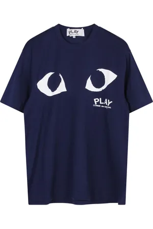 Comme des Garçons Top, Herre, Blå, L, Bomuld, Blå Logo Hjerte T-shirt
