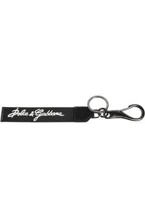 Dolce & Gabbana Tilbehør, unisex, Sort, ONE SIZE, Polyester, Sort Hvid DG Logo Nøglering