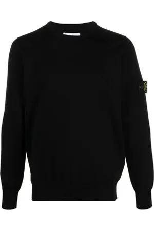 Stone Island Strik, Herre, Sort, M, Uld, Kompass-Badge Uld Jumper