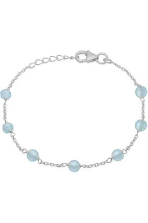Frk Lisberg Tilbehør, Dame, Grå, ONE SIZE, Aqua Chalcedon Sølv Armbånd