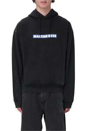 MARTINE ROSE Sweathshirts & Hoodies, Herre, Sort, L, Bomuld, Sort Bomuldshættetrøje