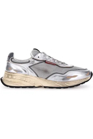 Dsquared2 Sko, Herre, Grå, 41 EU, Læder, Sølv Sneakers Vintage Mesh Løbesko