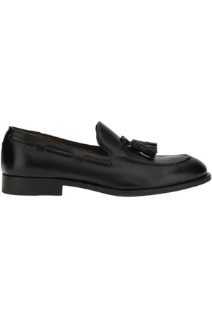Fratelli Rossetti Sko, Herre, Sort, 40 1/2 EU, Læder, Læder Tassel Loafers med Blokhæl