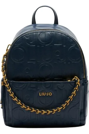 Liu Jo Taske, Dame, Blå, ONE SIZE, Uld, Blå rygsæk med logo og kæde