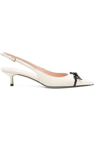 VALENTINO GARAVANI Sko, Dame, , 36 EU, Læder, Ivory Slingback med VLogo Hæl