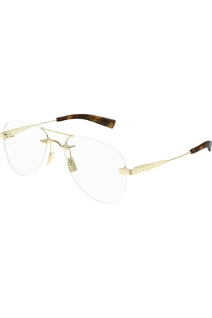 Saint Laurent Tilbehør, unisex, Gul, 55 MM, Uld, Guld Eyewear Rammer SL 745