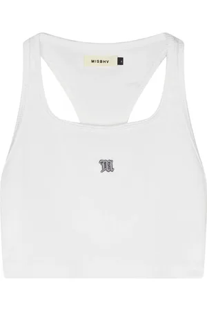 MISBHV Top, Dame, Hvid, S, Bomuld, Hvid Tank Top med Broderet Logo