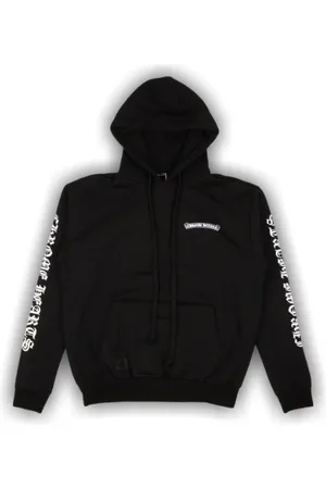 CHROME HEARTS Sweathshirts & Hoodies, Herre, Sort, S, Sort Script Logo Hættetrøje