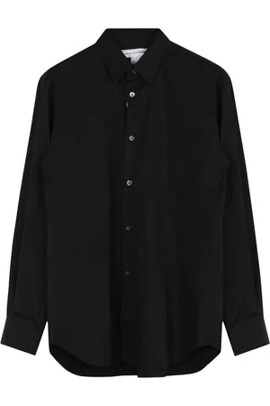 Comme des Garçons Skjorte, Herre, Sort, L, Bomuld, Sort Bomuld Langærmet Skjorte