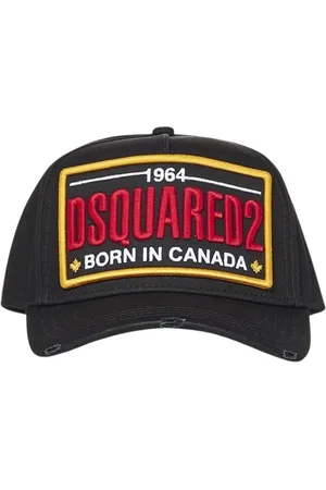 Dsquared2 Tilbehør, Herre, Sort, ONE SIZE, Uld, Slidt Baseball Cap Sort Stilfuld Hat