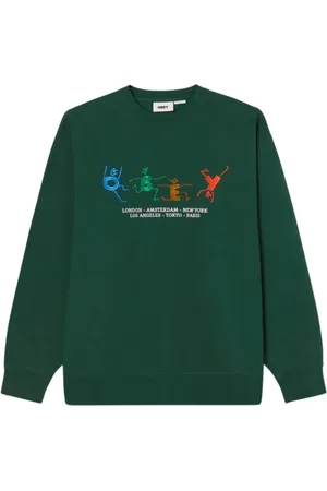 Obey Sweathshirts & Hoodies, Herre, Grøn, S, Bomuld, Rain Forest Sweatshirt Hoodie