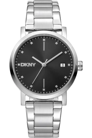 DKNY Tilbehør, Dame, Grå, ONE SIZE, Analogt kvartsur til kvinder med dato