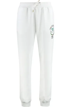Casablanca Bukser, Herre, Hvid, S, Bomuld, Bomuld Track-Pants med Ribbed Manchetter