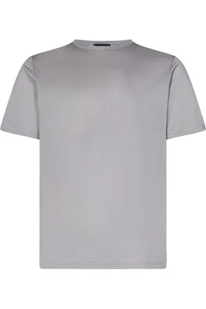HERNO Top, Herre, Grå, S, Uld, Grå Crewneck T-shirt Stilfuld Silhuet