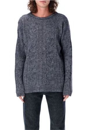 OUR LEGACY Strik, Herre, Blå, L, Uld, Stormy Cable Strik Sweater