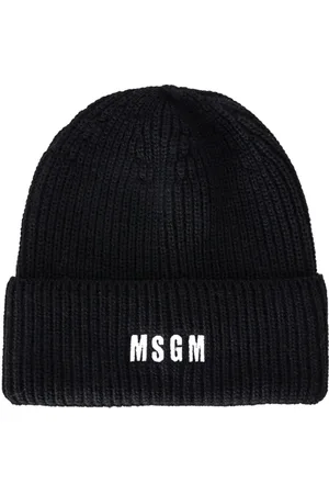 Msgm Tilbehør, Herre, Sort, ONE SIZE, Uld, Sort Uldblanding Impact Beanie