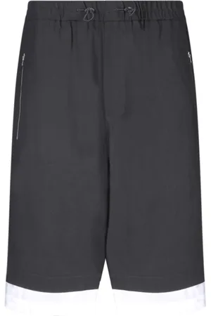 WALES BONNER Shorts, Herre, Sort, S, Uld, Sorte Bermuda Shorts med Hvidt Detalje