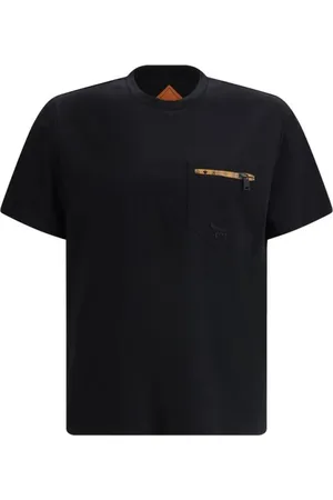MCM Top, Herre, Sort, S, Uld, Stilfuld lomme T-shirt