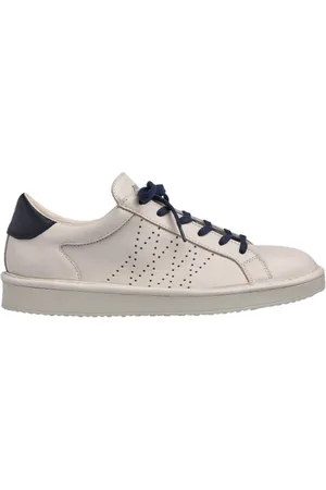 Panchic Sko, Herre, Hvid, 43 EU, Hvide Sneakers med Midnatsblå Spoiler
