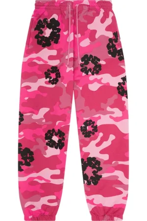 DENIM TEARS Bukser, Herre, Lyserød, L, Bomuld, Camo Wreath Sweatpant