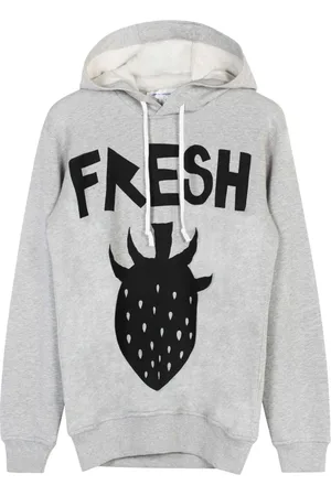 Comme des Garçons Sweathshirts & Hoodies, Herre, Grå, L, Bomuld, Grafisk hættetrøje med lange ærmer