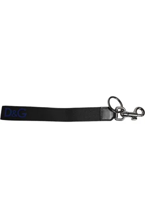 Dolce & Gabbana Tilbehør, unisex, Sort, ONE SIZE, Nylon, Sort Logo Nylon Nøglering Nøglering