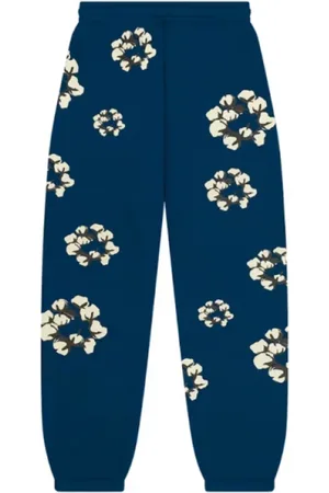 DENIM TEARS Bukser, Herre, Blå, M, Uld, Kaktuskrans Svedbukser Marineblå