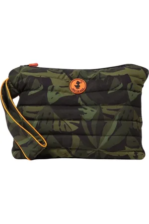 save the duck Taske, Herre, Grøn, ONE SIZE, Polyester, Tropisk Blad Kosmetikpose Grøn