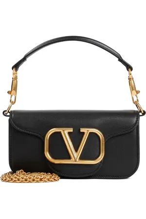 VALENTINO GARAVANI Taske, Dame, Sort, ONE SIZE, Uld, Sort Skuldertaske med Gyldent Hardware