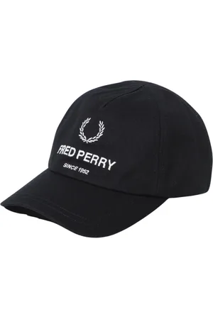 Fred Perry Tilbehør, Herre, Sort, ONE SIZE, Bomuld, Broderet Logo Baseball Cap Sort