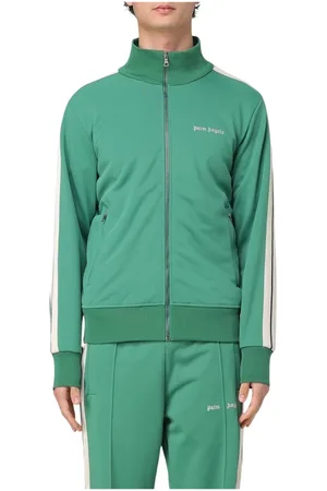 Palm Angels Sweathshirts & Hoodies, Herre, Grøn, 2XL, Polyester, Grøn Track Jacket ZipUp