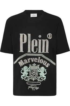 Philipp Plein Top, Dame, Sort, L, Bomuld, Afslappet Bomuld T-Shirt