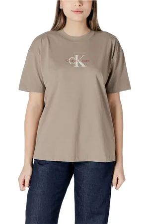 Calvin Klein Top, Dame, , M, Bomuld, Tekstureret Logo Bomulds T-shirt