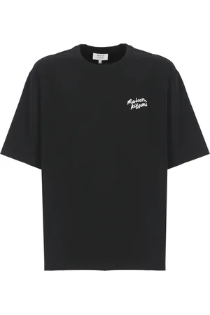 Maison Kitsuné Top, Herre, Sort, M, Bomuld, Sort Bomulds T-shirt med Logo