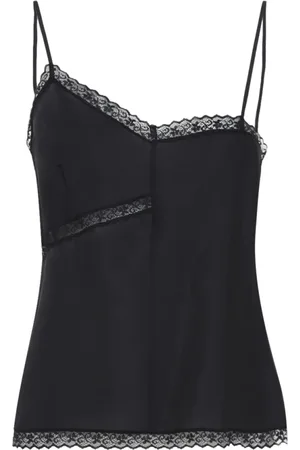 Maison Margiela Top, Dame, Sort, S, Sort Silke Elegant Skjorte