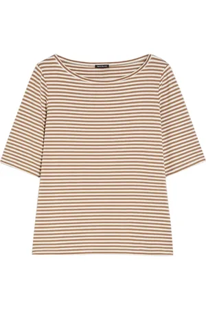 pennyblack Top, Dame, Brun, L, Bomuld, Stribet Bådhals T-Shirt Eleonor