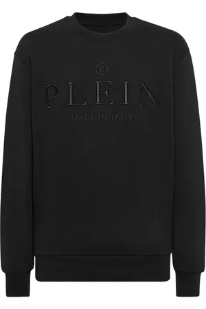 Philipp Plein Sweathshirts & Hoodies, Herre, Sort, 2XL, Bomuld, Afslappet Bomuldsskjorte i Blå