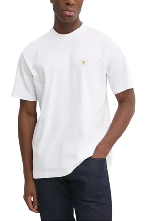 Calvin Klein Top, Herre, Hvid, XL, Bomuld, Hvid Bomulds T-shirt Kort Ærme