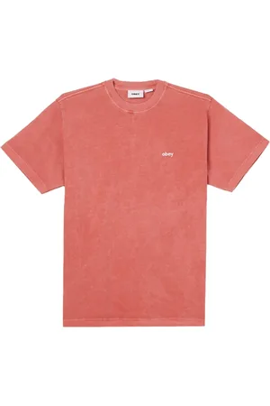 Obey Top, Herre, , XS, Bomuld, Rød Pigment Tee med Broderet Logo