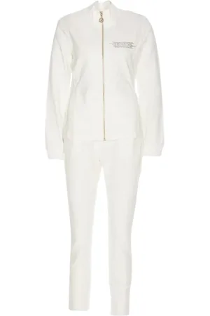 Liu Jo Sport, Dame, Hvid, 2XS, Bomuld, Klassisk højhalset sweatsuit i elfenben